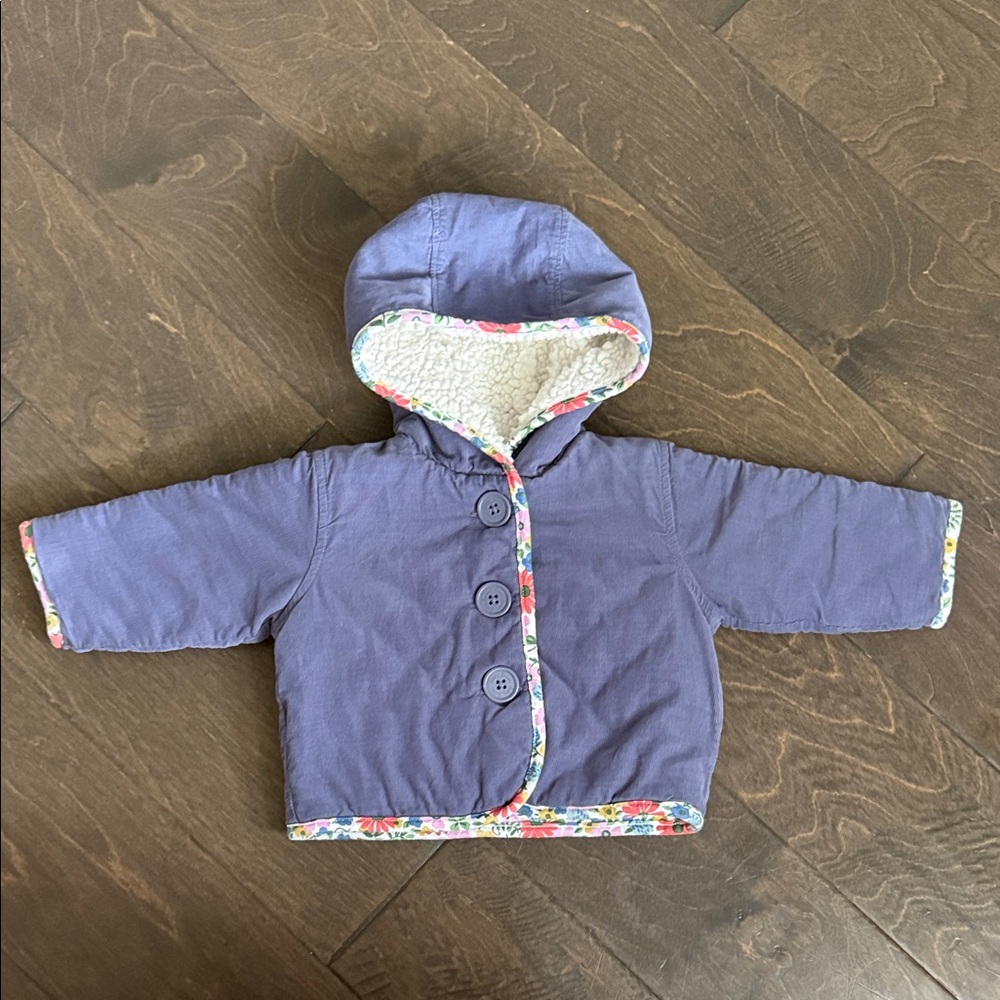 Baby Boden Corduroy Jacket with Floral Lining